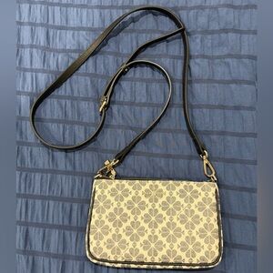 Kate Spade Black and Cream Floral Crossbody Bag